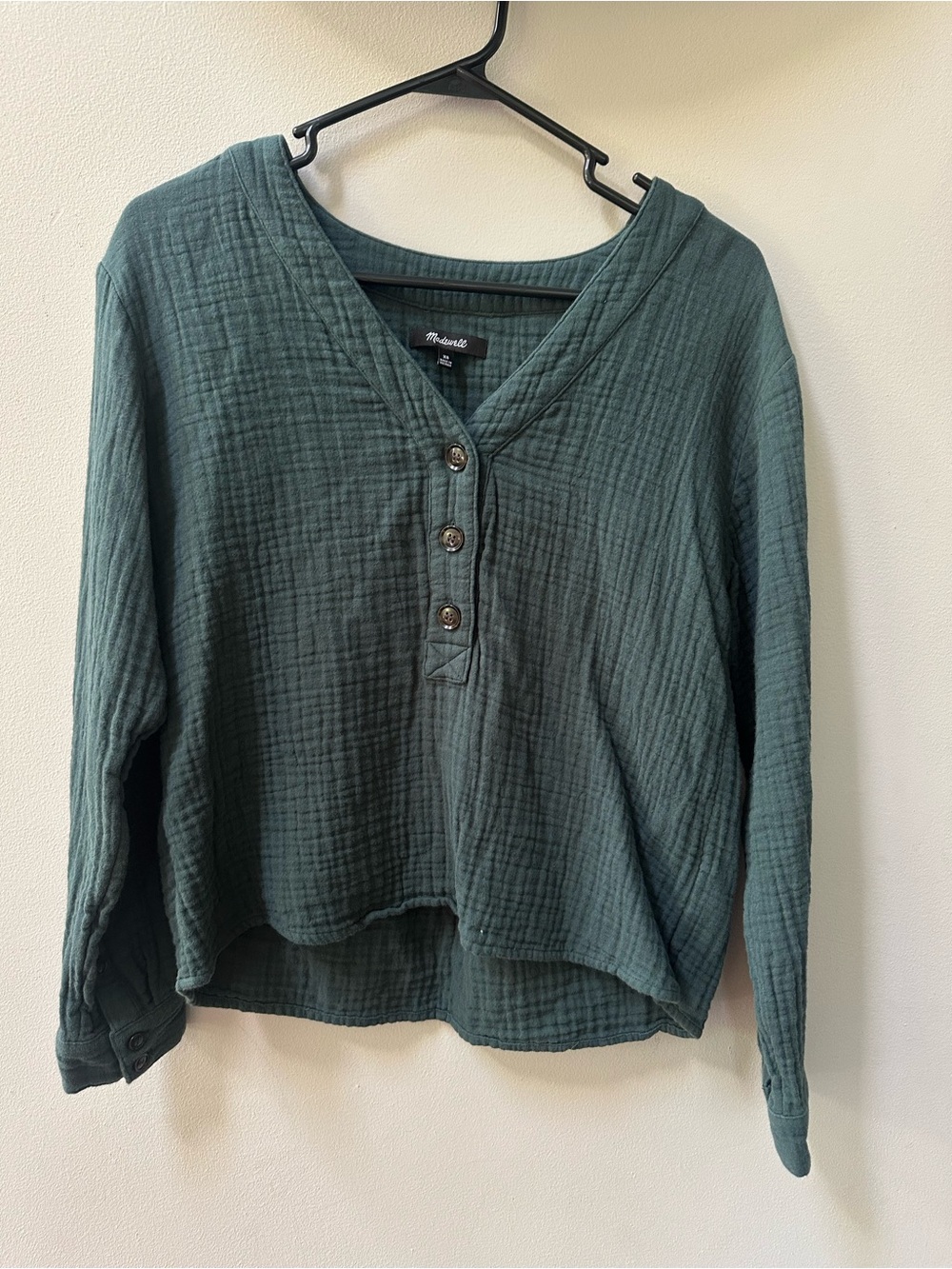 Madewell Lightspun Evert Top in Midnight Green Size XS